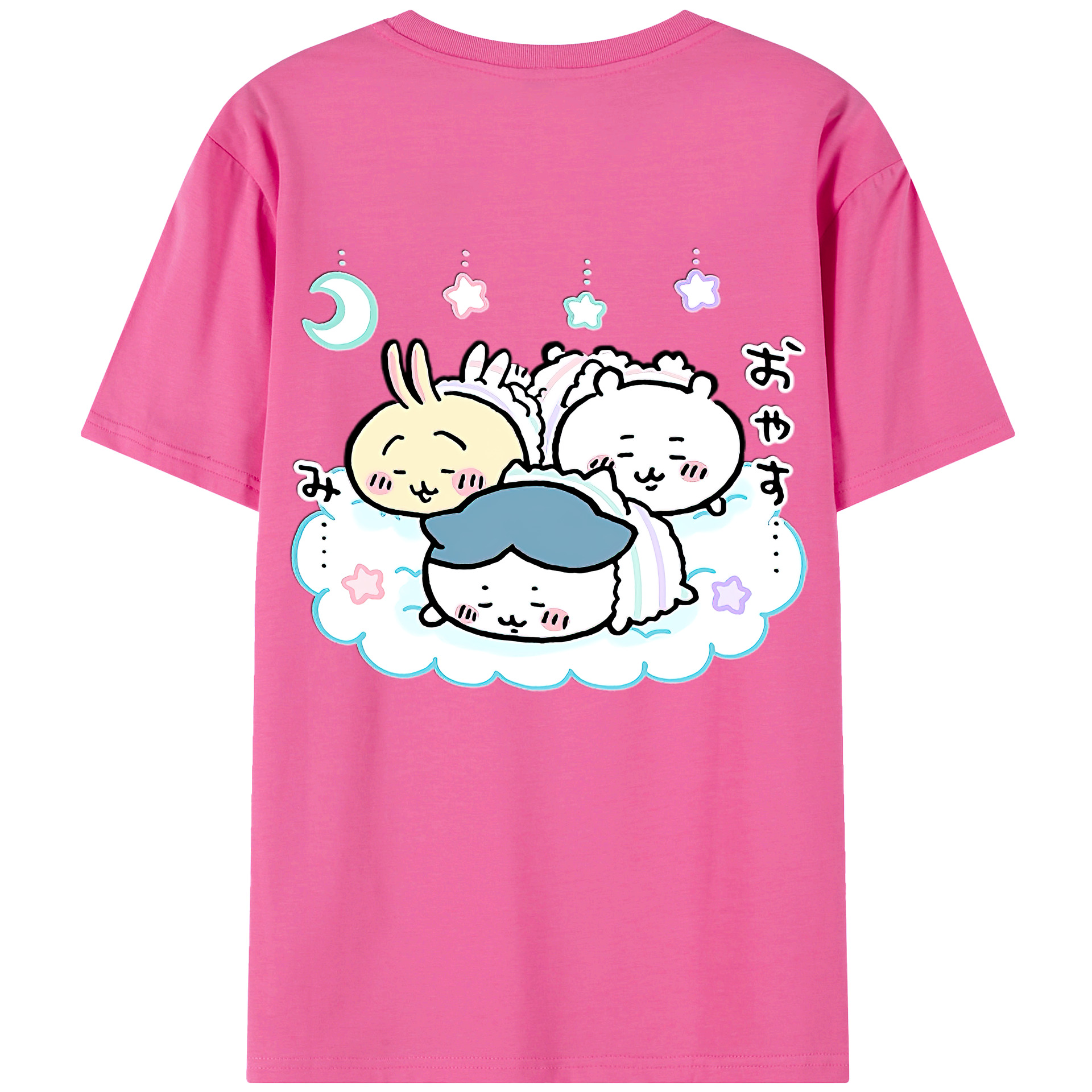 （画像用） ちいかわ ハチワレ Chii-kawa hachiware レディース半袖Tシャツ(バックプリント)